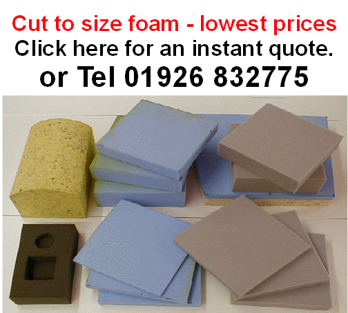 Foam cut to size for cushions, mattress toppers and all other kinds of upholstery and packaging